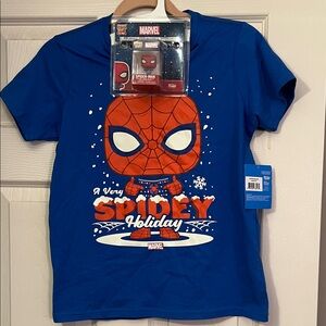 Marvel Spider-Man Holiday Tee - Blue and Orange